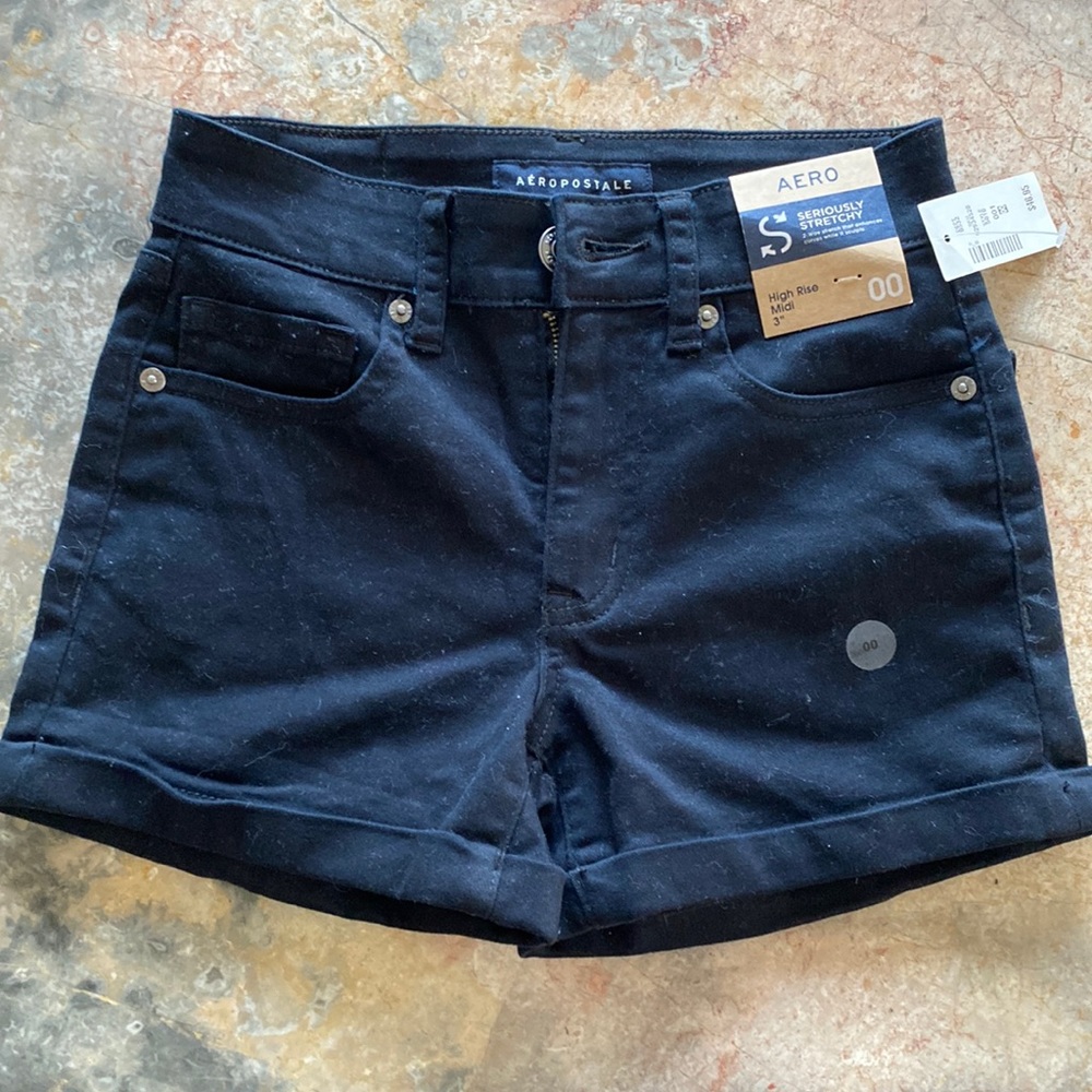 Teen girl black denim shorts